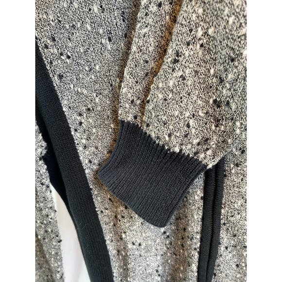 Banana Republic Sweater Tweed Black Fitted Cardigan Zip Front Nubby Two Tone Med - Picture 10 of 10